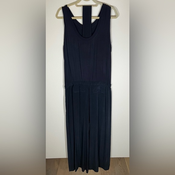 Splendid NWOT Alessandra silk blue jumpsuit sz XL sleeveless elastic waist - Picture 2 of 15